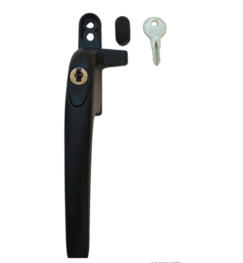 COCKSPUR Window Handle for Aluminium & UPVC  Casement Windows- BLACK-LEFT HAND